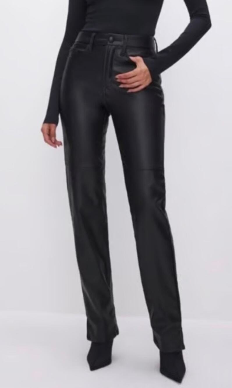 Good American Better Than Leather Good Boy High Rise Boyfriend Pants 15 NWT